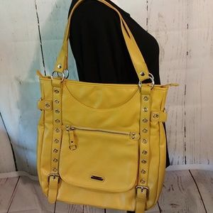 Franco Sarto Mustard Yellow Shoulder Tote Bag